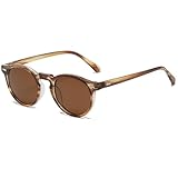 LOJUDI Sonnenbrille Kinder Mädchen Jungen - Polarisierte Rund Verspiegelt Sonnenbrillen UV400 Schutz Kindersonnenbrille für 3-12 Jahre-Tee/Braun