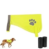 Hunde Sicherheitsweste Reflektierende Warnweste für Hunde, Sichtbare Sicherheitsjacke mit Geschirr für Nachtspaziergänge, Jagen & Outdoor-Aktivitäten, Neon Gelb