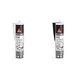 Sika - Sikaflex-554, vielseitig einsetzbarer, witterungsbeständiger, 300 ml, weiß & Sikaflex-522, witterungsbeständiger, UV-stabiler, haftstarker Dichtstoff, 300 ml, schwarz