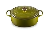 Le Creuset Emaillierter Schmortopf aus Gusseisen, oval, 6,75 qt, Olivgrün