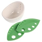 ZUNOXAZ Handgefertigte Keramik Kräuterschäl Schale Widerstandsfähiger Kräuterschneider für Grünkohl Küchenhelfer zum Trennen von Blättern