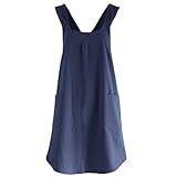 Generisch Crossed Apron, Kitchen Apron, Lightweight Fabric Adjustable Fit Elegant Design Quick Drying Easy Maintenance with Handy Pockets, Kitchen Clothes for Women, 10.63x28.35inches