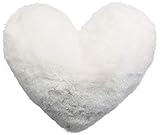 Brandsseller Herz-Kissen aus Plüsch 40x30 cm – Kuscheliges Dekokissen, Romantisches Geschenk zum Geburtstag, Valentinstag oder Muttertag – Weiches Zierkissen für Sofa, Bett und Reisen - Cremeweiß