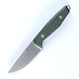 JEABROTHER Messer 14C28N Stahl Festes Messer, Kydex Männer Scheide EDC Outdoor Camping Obst Messer (Steinwaschspitze)