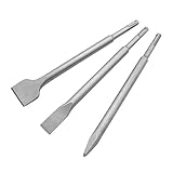 Dreneco SDS-Plus Meißel-Set, 3-teilig, inkl. Flachmeißel, Spitzmeißel, Fliesenmeißel, universell einsetzbar