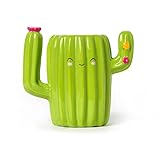 LEGAMI - Stifthalter aus Keramik, Desk Friends, 12,5 x 7,5 cm, Motiv: Kaktus, handbemalt