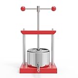 SQUEEZE master Obstpresse 0,53 Gallonen/2 Liter, Käse Tinktur Kräuter Obst Wein Handpresse, Edelstahl & Eisen für Saft, Apfelwein, Wein, Olivenöl