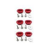 Motorrad-Kettenschieber-Unterlegscheiben, Motorrad-Felgenschloss-Abdeckungen, Muttern, Sicherheitsbolzen, Schrauben, CNC-Flachgabel, Gummiunterlegscheibe, for HONDA (Color : 3 Pair Red)
