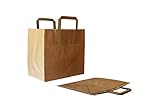 PGV Papiertragetaschen mit Flachhenkel BRAUN - 26 + 17 x 25 cm (250 Stück)