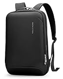 MARKETRON Schlanke Laptop Rucksack Herren 15.6 Zoll Wasserdicht Rucksack mit USB-Ladeanschluss Anti Diebstahl Tasche, Hartschale Leichtgewicht Computer Rucksäcke für Schule Arbeit Radfahren - Schwarz