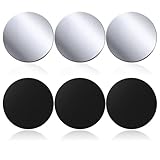 ChaneeHann Metallplatte Selbstklebend 6 Stück Metallplättchen Handy Metall Platte Set Kleber Metallplatte für Magnet kfz Handyhalterung Auto Zubehör, Schwarz + Silber Runden