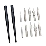 Alipis 2 Sätze Comic Penholder Nibs Kunststoff Metall Dip Pen Kit für Feine Linien Zeichenzubehör zum Comic Zeichnen und Malen