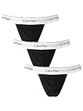 Calvin Klein Thong 3Pk Stringtangas Herren, Schwarz (BLACK, BLACK, BLACK), L