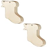 10 x Weihnachtsbaum-Anhänger aus Holz mit Hanfseil, perfekte Ergänzung für Ihr Urlaubs-Bastelzubehör (50 Stück gemischt)