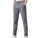 Generisch Herren Jogginghose Lang Sporthose Leichte Atmungsaktiv Trainingshose Fitness Freizeithose Sommer mit Taschen Sweatpants Jogginghosen Männer Streetwear Yogahose