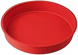 Dr. Oetker 1267 Rundform Ø 26 cm Flexxibel, Obstkuchenform aus Silikon, Tortenbodenform für eindrucksvolle Kreationen, hochwertige Silikon-Kuchenform, Menge: 1 Stück, Rot