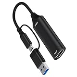 ZUJIABAO USB + Typ C auf HDTV Video Capturing Adapter Konverter Aufnahmegerät Gerät für PC Laptop Typ C auf HDTV Kabel
