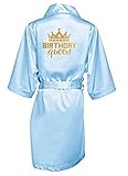 Suwequest Satin-Pyjama, Morgenmantel, Kimono, Bademantel für Geburtstagsparty, Wie abgebildet, XL