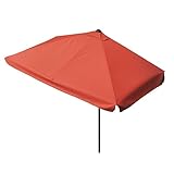 EASYmaxx Sonnenschirm rechteckig | 230 x 140 x 253 cm | für Balkon und Terrasse | passgenau für Wände | mit praktischer Handkurbel und Sonnenschutz UV-Schutz 40+ | spendet Schatten