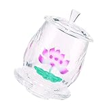 OFFSCH Lotus Weihwasserbecher buddhistische Wasseropferschale buddhistische Altarzubehör Tempel buddhistischer Wasserbecher heidnisches Dekor Tempel Wasserbehälter Altarbecher aus Glas