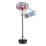 HUDORA Basketballständer All Stars 205 - höhenverstellbarer Basketballkorb mit Ständer für Kinder & Jugendliche - Mobiler Outdoor Basketballkorb für den Garten - Stand-Basketballkorb mit Rollen
