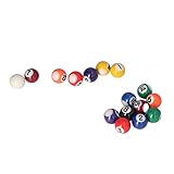 Miniatur-Poolkugeln, Mini-Billard-Set, klein, 3,8 cm, Billardkugeln, 25 mm, Mini-Billardkugel, komplett, 16 Bälle, Set, Stil, Harz, Pool-Tischbälle, Zubehör