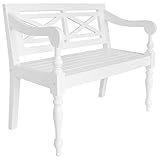 BOWEKAM Home & Garden-Batavia-Bank 98 cm massives Mahagoniholz weiß Möbelwahl