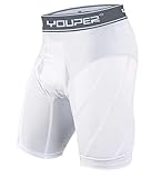 Youper Herren Klassische gepolsterte Slideshorts mit Cup-Tasche für Baseball & Fußball, Weiß, Groß