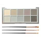 EONFAVE Matt Lidschatten Palette, 10 Farben Smokey Eyeshadow Palette, Schwarz Liedschatenpalete mit Pinsel, Natürlich Nude Augen Makeup Set, Wasserdichte, Langlebige, für Alltag, Party und Halloween