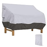 Gartenbank Abdeckung 2 Sitzer, Bank Schutzhülle Winddicht Abdeckplane Oxford Abdeckhaube UV-Beständiges Sitzbankhülle für Bank Gartenmöbel Gartensofa (Schwarzgrau, 147 x 83 x 79 cm)