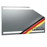 Spiegel ID Noera: LED Badspiegel mit Dachschräge 60x50cm (Breite x Höhe) - nach Wunsch anpassen - Made in Germany - Beleuchtung: Oben unten - Lichtfarbe: warmweiß