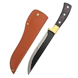 Healeved Professionelles Ausbeinmesser Satz mit Holzgriff und Lederetui Bruchfestes Küchenausbeinmesser für Fleisch und Gemüse Ergonomisch Verschleißfest Tragbar