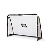 EXIT Toys Maestro Stahl-Fußballtor - Mit Trainingsschirm - Inklusive Solides Verankerungssystem - Fußballtor für Kinder - Für den Garten - Trainiere Deine Fußballfertigkeiten - 180x120cm - Schwarz