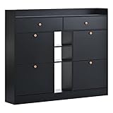 SPOFLYINN Schuhschrank, freistehend, Schuhregal mit Klappschubladen, Schuhschrank, multifunktionaler Schuh-Organizer für den Einstieg