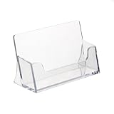 10 Stück Visitenkartenhalter/Visitenkartenständer im Querformat transparent - Zeigis®