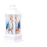 Psdndeww Weihnachts-Lampe im Vintage-Stil, beleuchtet, Cartoon-Weihnachtsmann-Muster, Dekoration