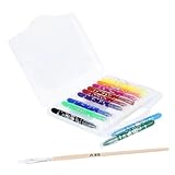 Supvox 12 Stück Teiliges Malstifte Wasserlösliche Ergonomische Wachsmalkreiden für Zeichnen und Graffiti Leuchtende Farben Kleine für Kinderhände für Schule und Kreativspaß