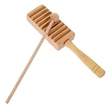 ORFOFE Guiro Schlaginstrument aus Holz mit Schlägel Handliches Percussion Feinmotorikförderung Sicher Leicht für Indoor Outdoor spiel Geburtstagsgeschenk