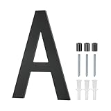 M METERXITY 8 Zoll 304 Edelstahl schwebende Hausnummern, moderne Hausnummer A mit Nagel-Set und Anleitung, Außenhausnummern für draußen/Garten/Briefkasten [Silber]