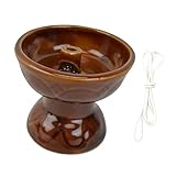 ULTECHNOVO Vintage Öllampe für Innenräume Dekorative Keramik Öllaterne mit Docht Sicherer Gebrauch mit Lampenöl und Ghee für Haus Tempel und Notfälle Einfache Reinigung und Langlebig