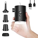 Luftpumpe für Schlauchboote, tragbare Luftpumpe | LED -Display 400 -mAh Pool aufblasbare Pumpe mit Campinglicht - Kompaktes Zubehör für Swimming Pool Travel Outdoor Home
