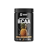 INSPORT Nutrition - BCAA PERFECT PRO - Professionelles Sport-Supplement - Verzweigtkettige Aminosäuren - L-Glutamin - Vitamin B6-50 Portionen - 500g Pulver - Geschmack: (Ananas)