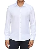 siliteelon Hemd Herren Langarm Bügelfrei Weiss Hemden Herren Weißes Regular Fit Business Anzug ohne Tasche Büroräume Konferenz