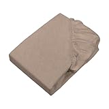 sleepling Biber Spannbetttuch Melange, Feinbiber Spannbettlaken, Made in Germany, Matratzen bis 23 cm Höhe, Rundum Gummizug, Ökotex, waschbar 60 Grad, 90 x 200, beige meliert