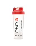 PhD Nutrition Protein Shaker mit Kugel 600ml - BPA frei, Spülmaschinenfester, tropffester Eiweiß Shaker mit Schraubverschluss, Ideal für klumpenfreie Protein Shakes