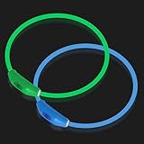 Novkin 2-Pack LED-Hundehalsbänder, leuchtende Hundehalsbänder, wiederaufladbare Hundelichter für Nachtspaziergänge, universelle, Wiederverwendbare Sicherheitshalskette für kleine, mittelgroße Hunde.