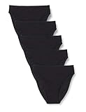 Iris & Lilly Damen Unterwäsche hohes Bein Baumwolle, 5er-Pack, Schwarz, 40