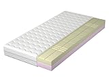 Mirjan24 Matratze Beidseitige Nawento, Schaumstoffmatratze, Polyuretchanschaumstoff T25 7-Zonen Gitter, Härtegrad: H3, Zweiseitig, Höhe: 21 cm, Polstervliesstoff (120x200)