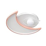 NEAFP Jeona Einfache Halbmond-Sternen-LED-Deckenleuchte, Deckenleuchte mit weißem Licht, Unterputz-Deckenleuchten aus Eisen-Acryl, energiesparender Augenschutz, Kinderzimmer, Wohnung/Pink HGCHH