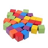 ibasenice Bunte Holzbausteine Aus Buche Quadratische Würfel Für Kreative Lernspiele Lehrmittel Und Pädagogisches Große Bausteine